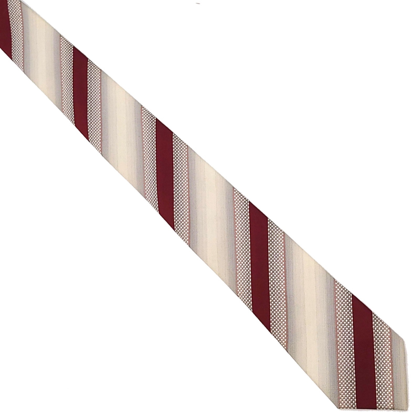 Cavalier of Louisville Gray White Maroon Striped Skinny Tie Necktie 2 x 53