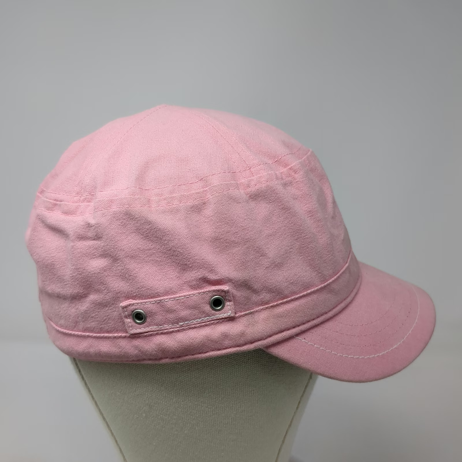 Adidas Army Cap Pink One Size Hat Cotton Logo Side Grommet Flat Top Sport