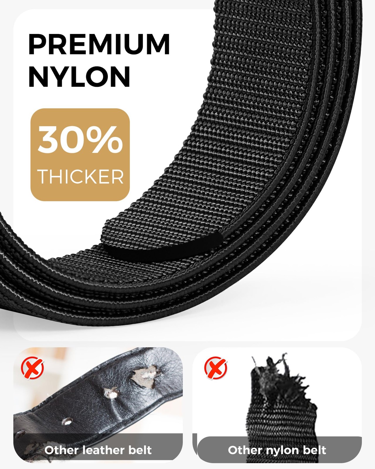 1.5″ Stretch Tactical Belt for Men, Free Cut Length Adjustable Nylon Stretch Str