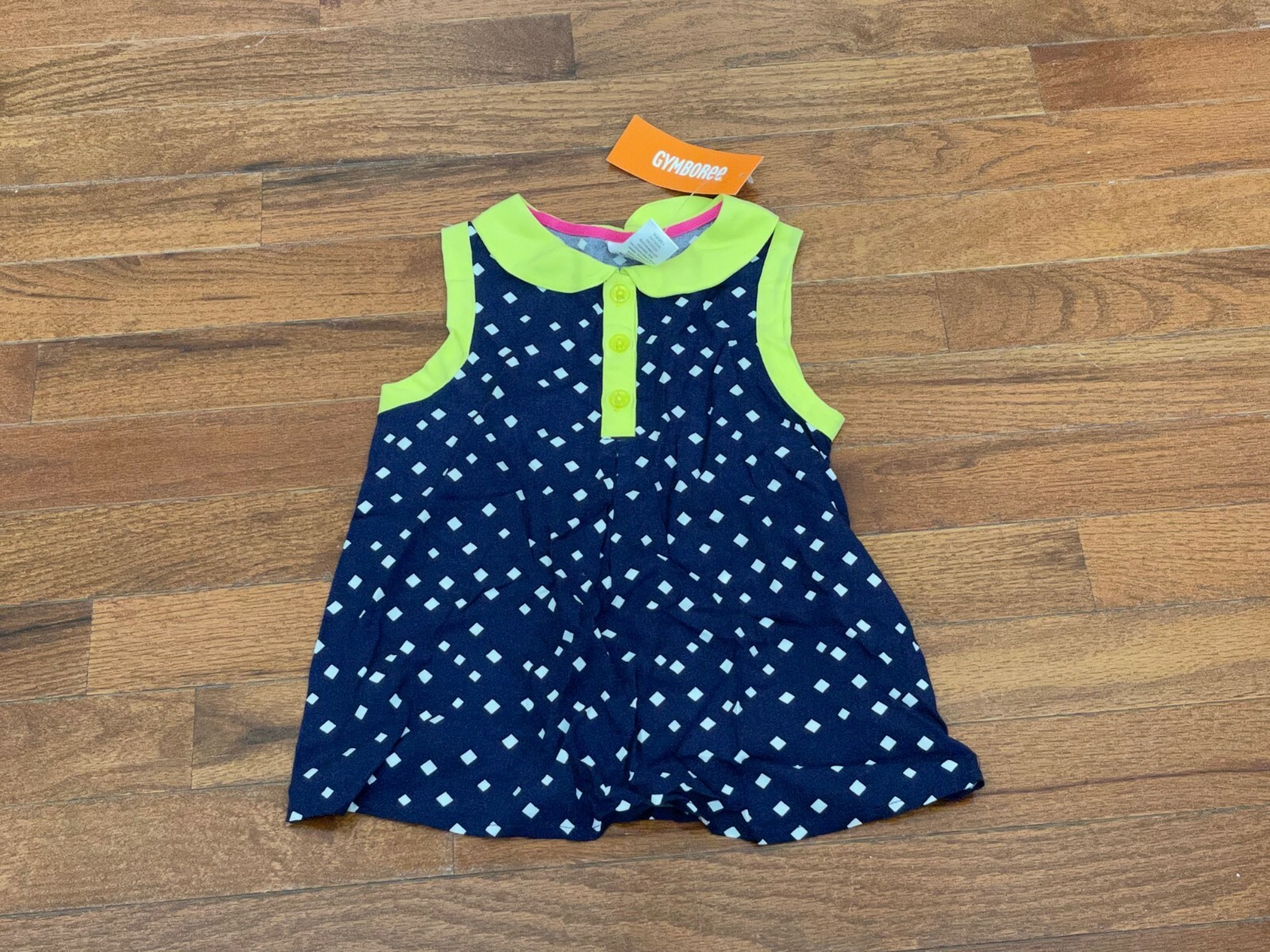 Gymboree Girls Navy White and Green Top Size 4 4T New