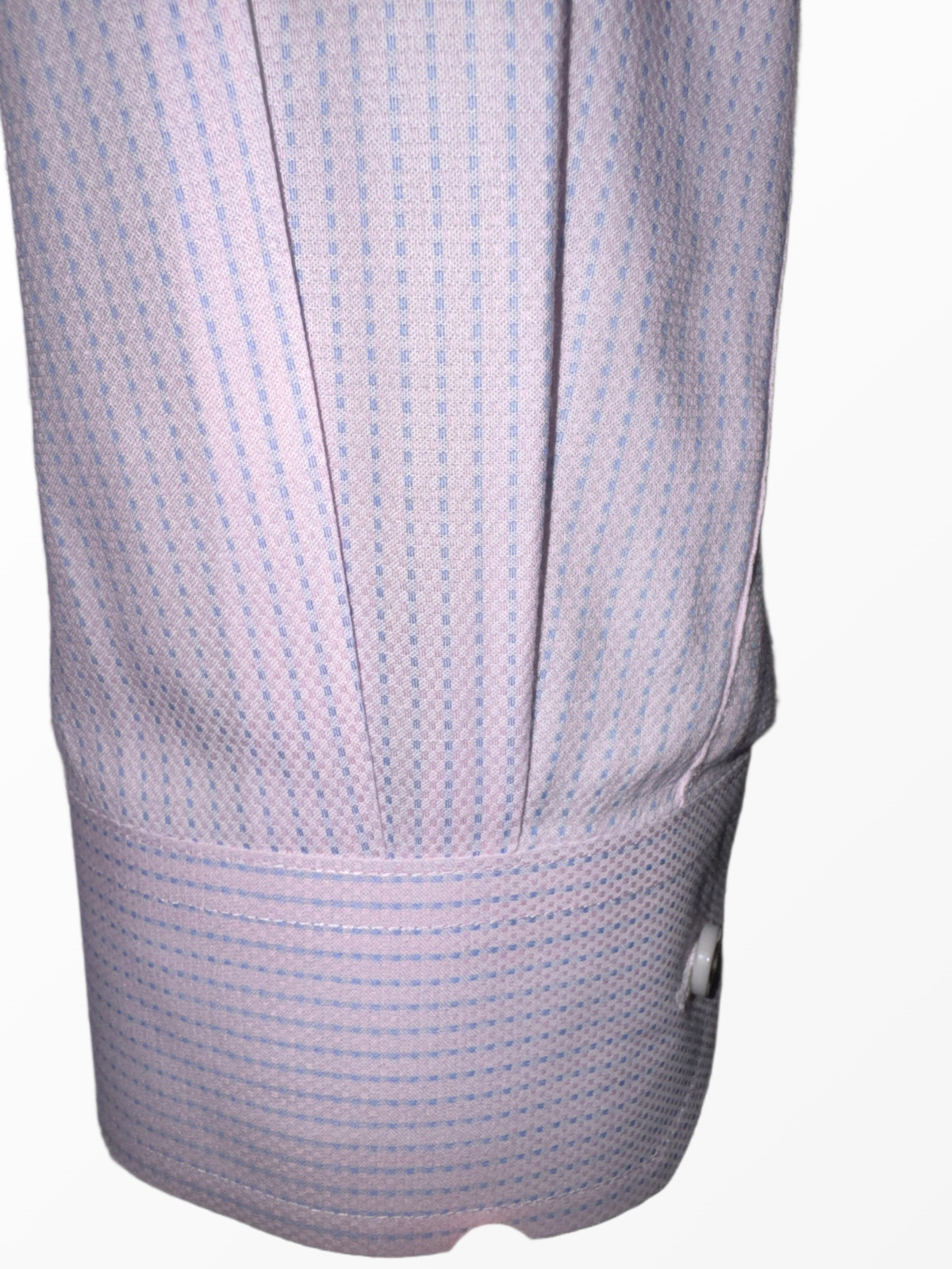 JOHNSTON & MURPHY XL SHIRT GEOMETRIC PURPLE WHITE CONTRAST CUFF UPSCALE CASUAL