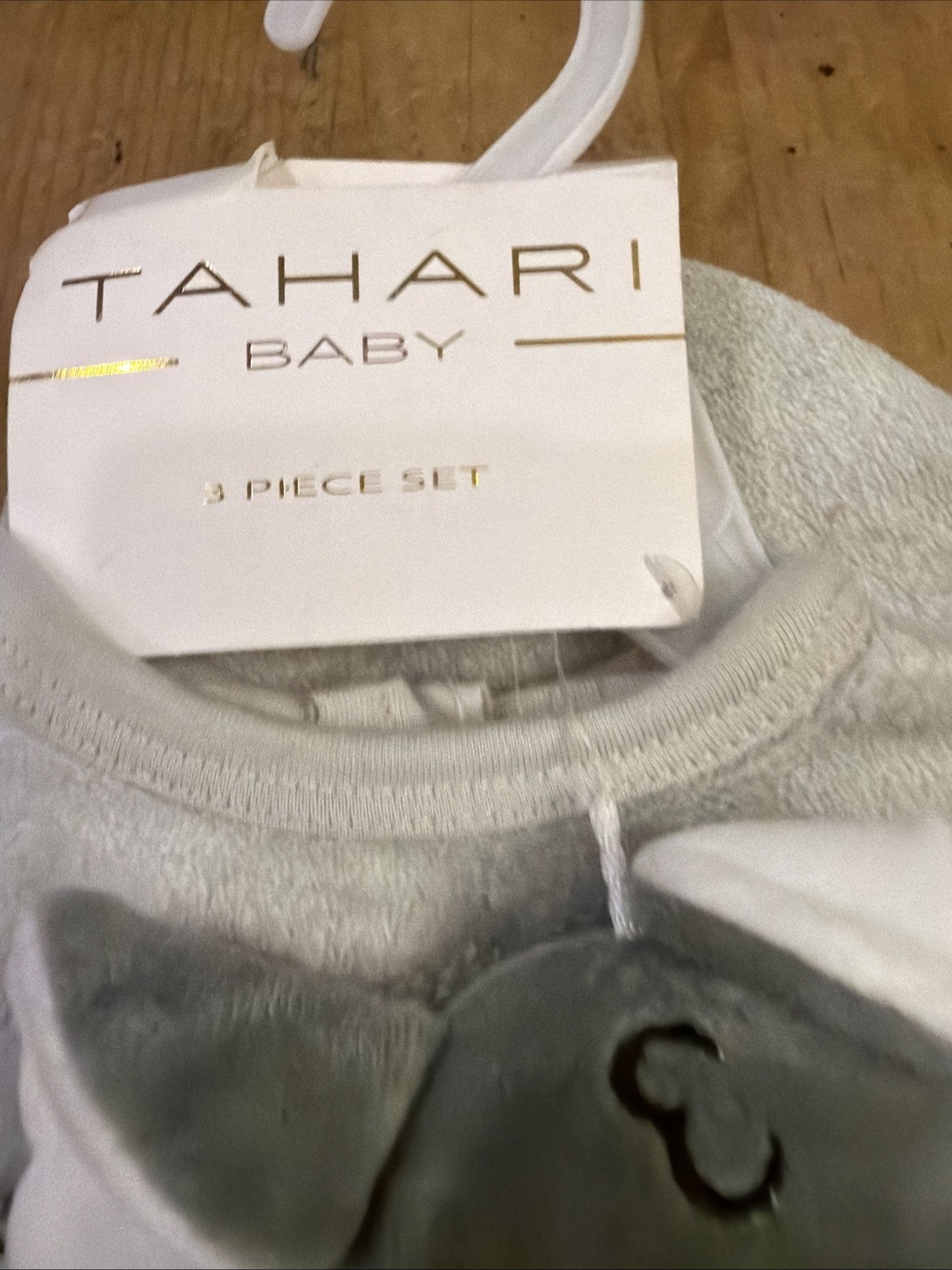 Tahari Baby 3 Pc Elephant Microfleece Set with Hat & lovie Size 0-3M- NWT