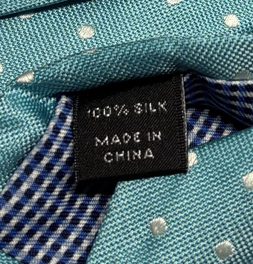 Haspel Lustrous Silk Tie Soft Mint Color With Pin Dot Design 60″ X 3.5″