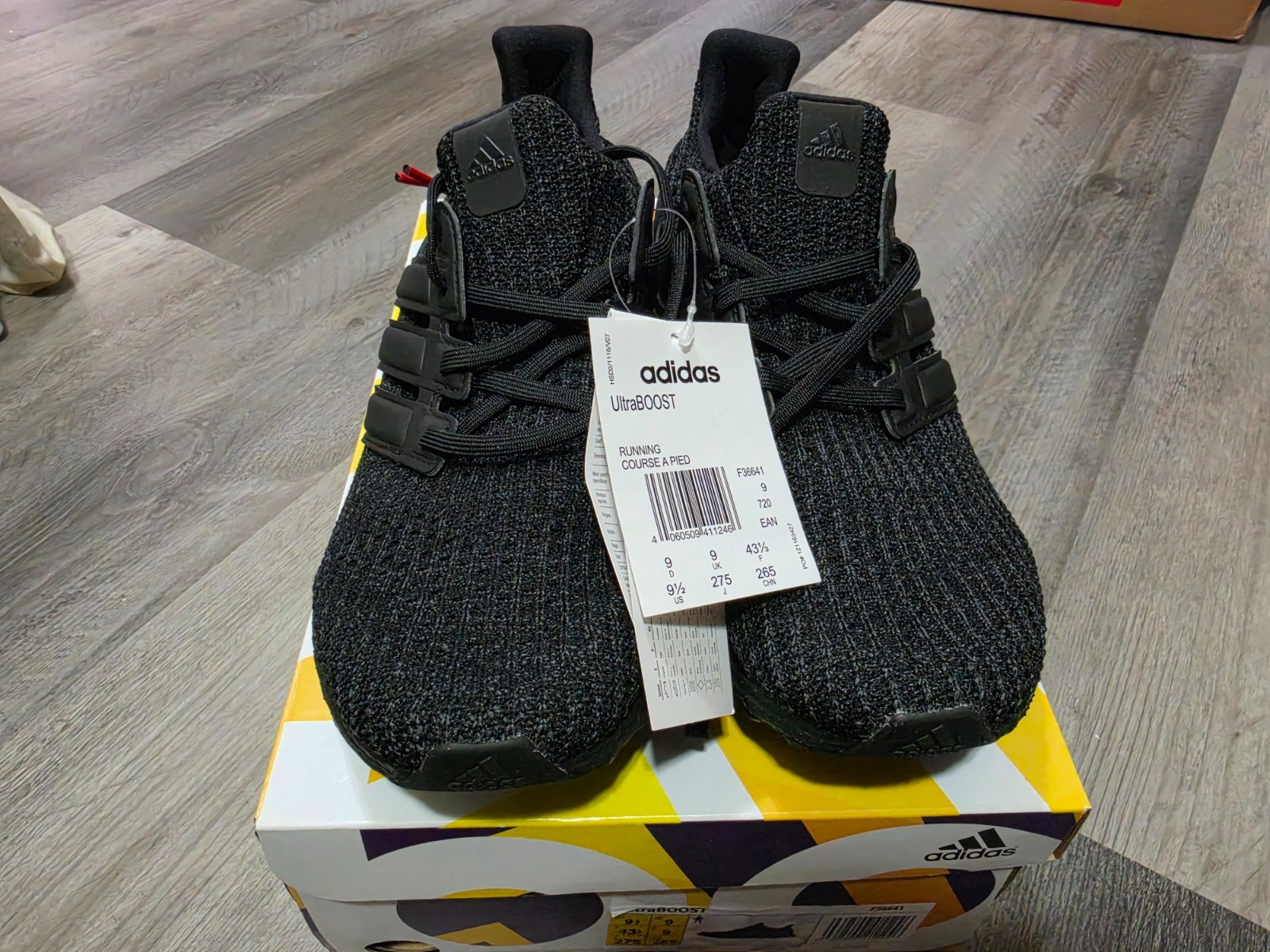 Adidas Ultraboost 4.0 Triple Black Running Shoes Boost F36641 Men’s Size 9.5 US