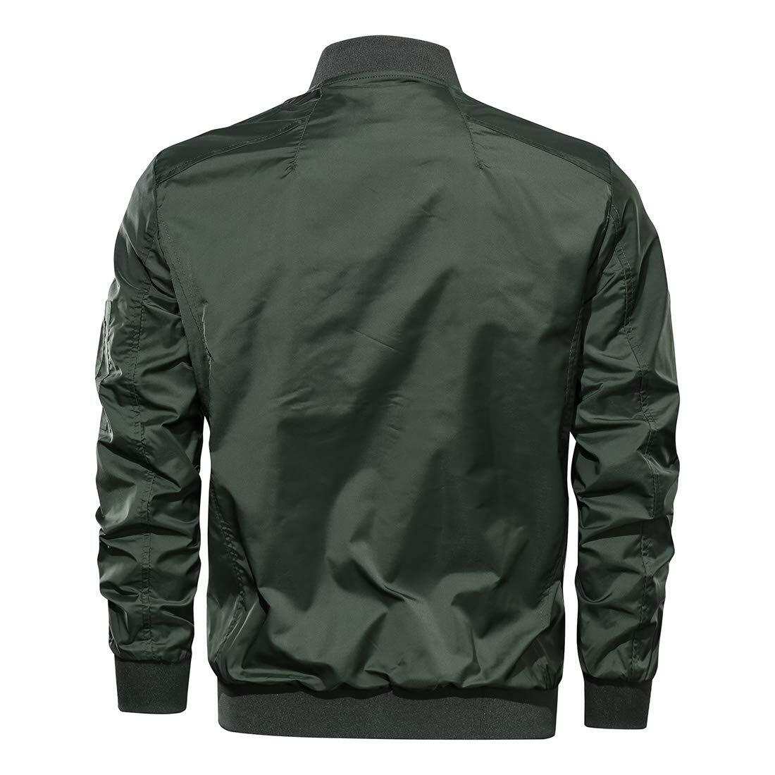 Men’s Bomber Jackets Windbreaker Winter Spring Lightweight Baseball Casual Coats
