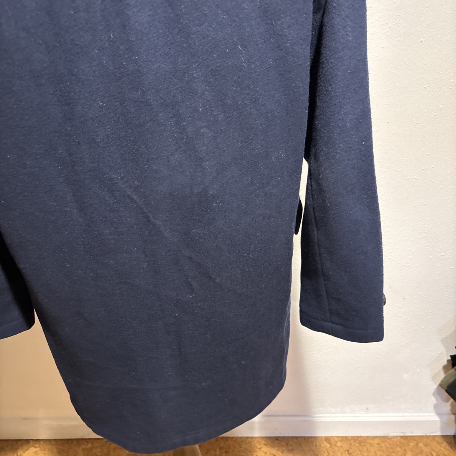Levi’s Wool Blend Duffel Coat Jacket Men’s Large Navy Blue Quilted Zipper Toggle