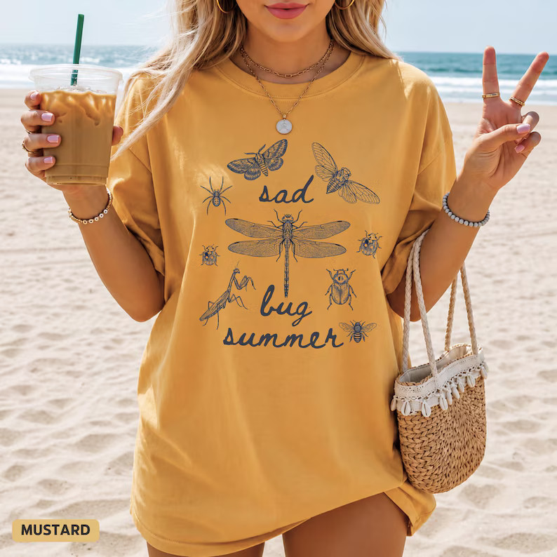 Retro Sad Bug Insect Summer Comfort Tee