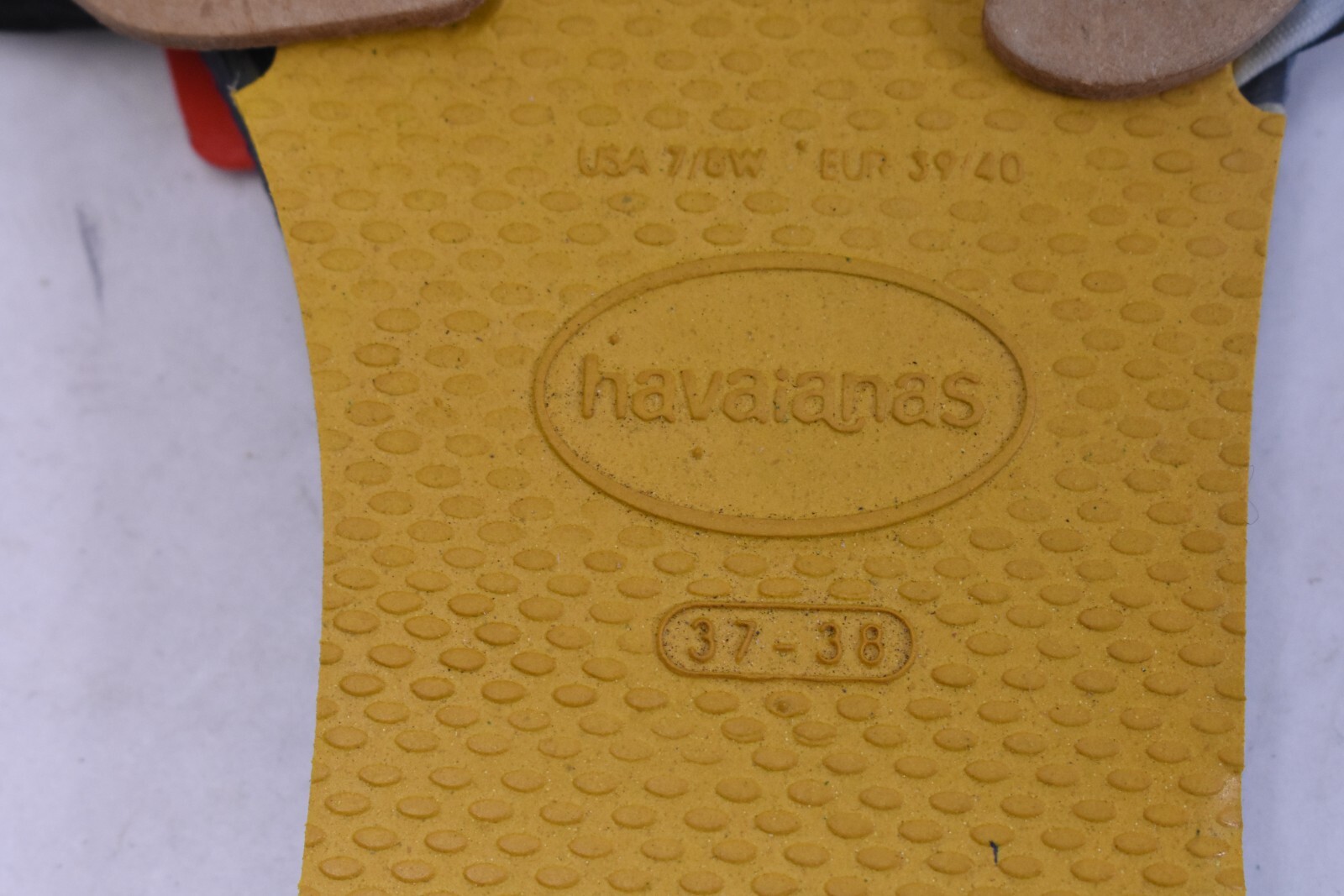 Havaianas You ST Tropez Yellow Black White Striped Slide Sandals Size 7 / 8