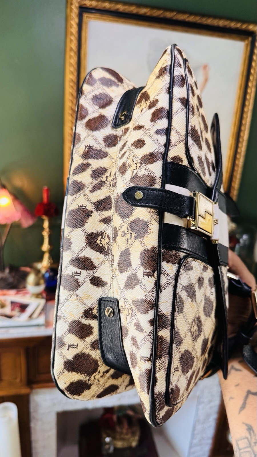 L.A.M.B. Gwen Stefani Leopard Print Shoulder Bag Rare