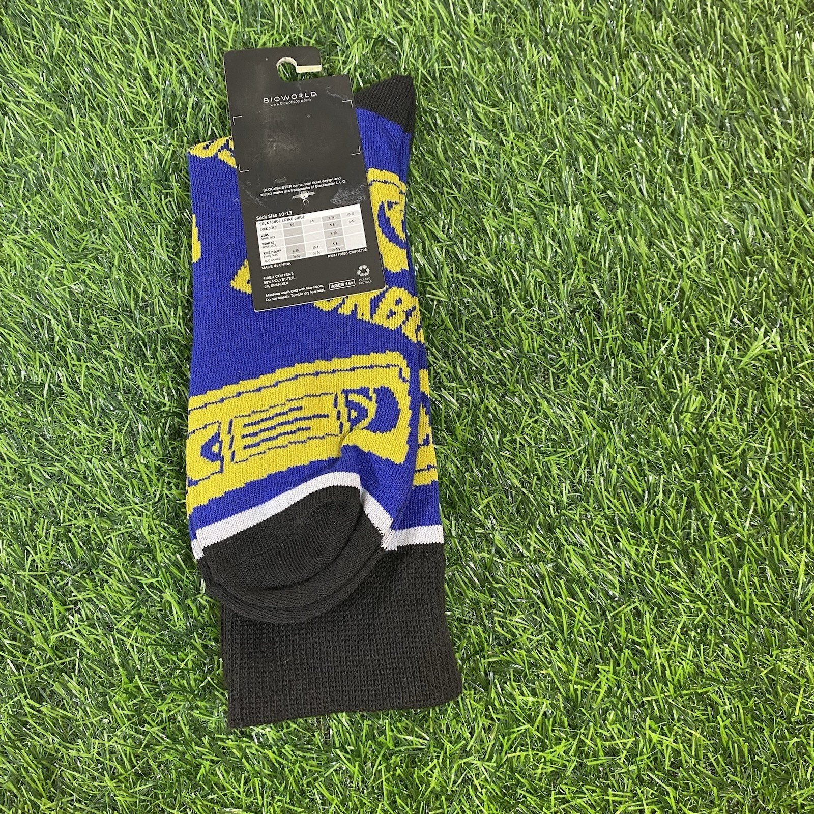 Blockbuster Video Store Make it a Movie Night Novelty Crew Socks Retro 90s Y2K