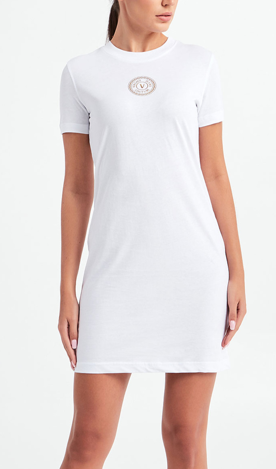 VERSACE COUTURE V LOGO Shirt Dress Mini Dress Ball Beach Job Party Dress