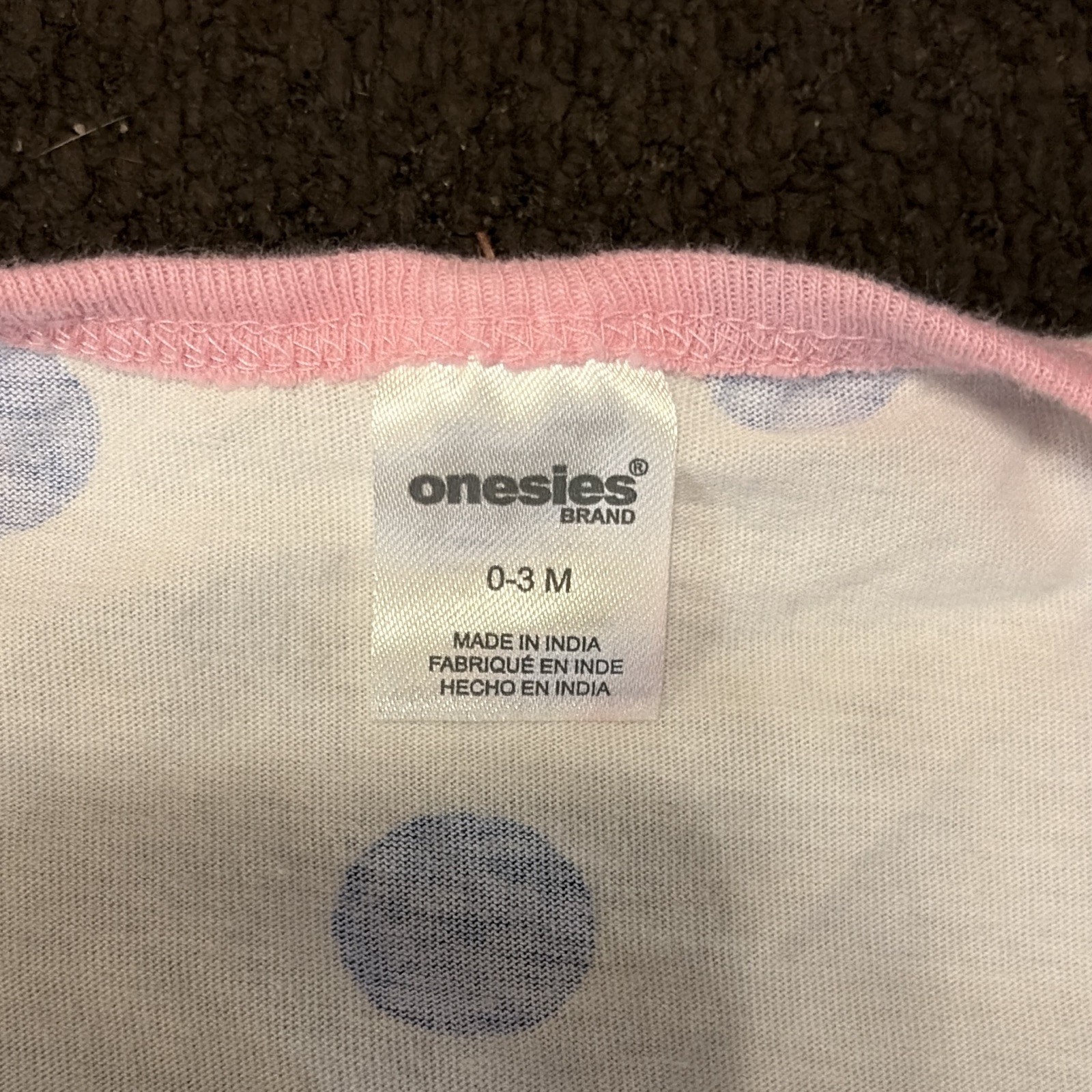 One piece Footed Zip One Piece Sleeper Long Sleeve Polka Dot 0-3M