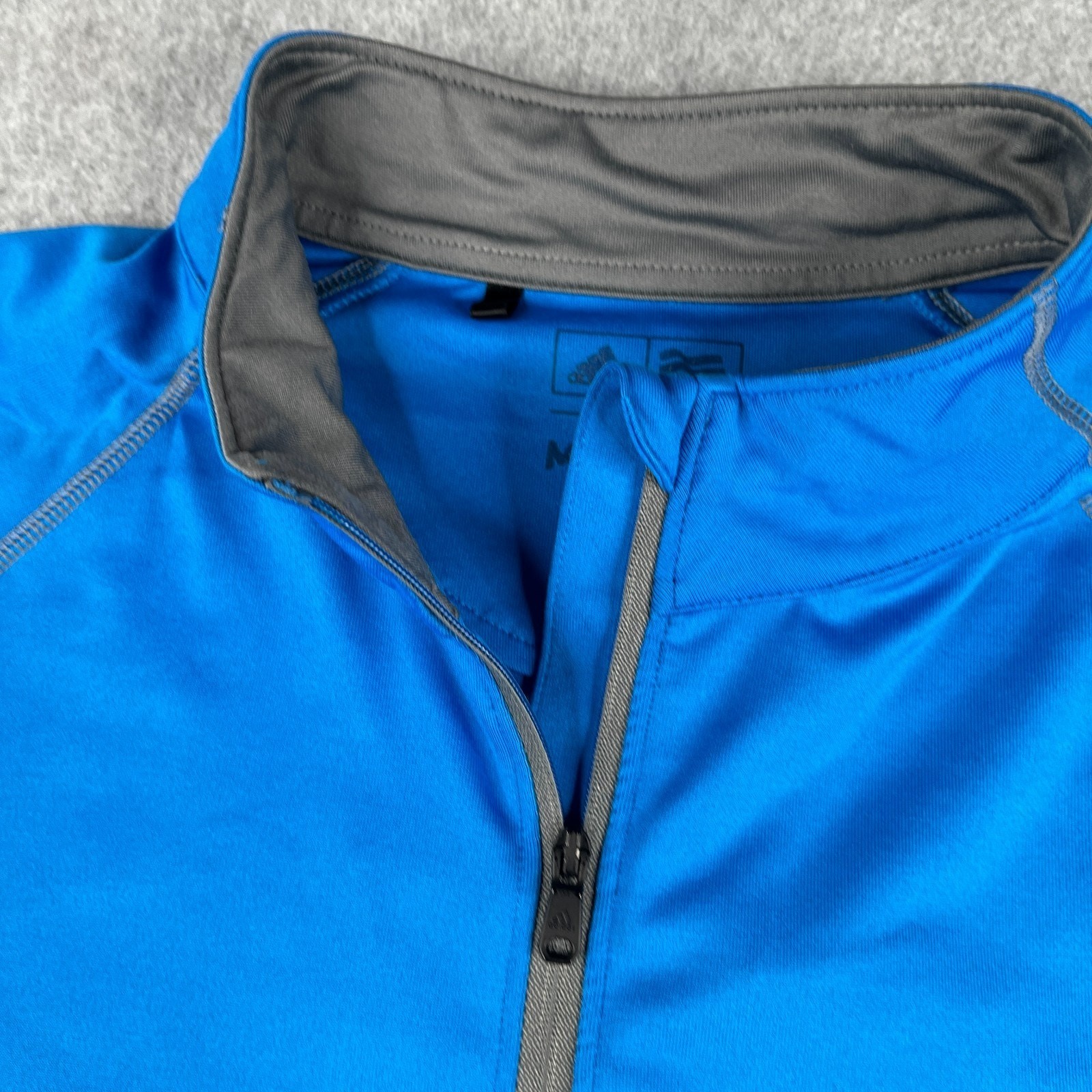 Adidas 1/2 Zip Active Long Sleeve Shirt Medium Blue Long Sleeve Lightweight