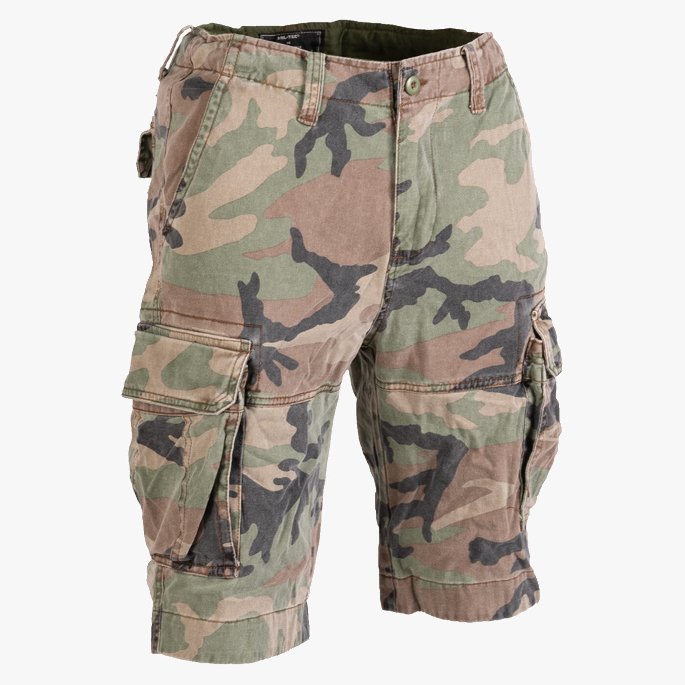 Mil-Tec Vintage Combat Shorts Mens 3XL Woodland Camo Military Army Cargo