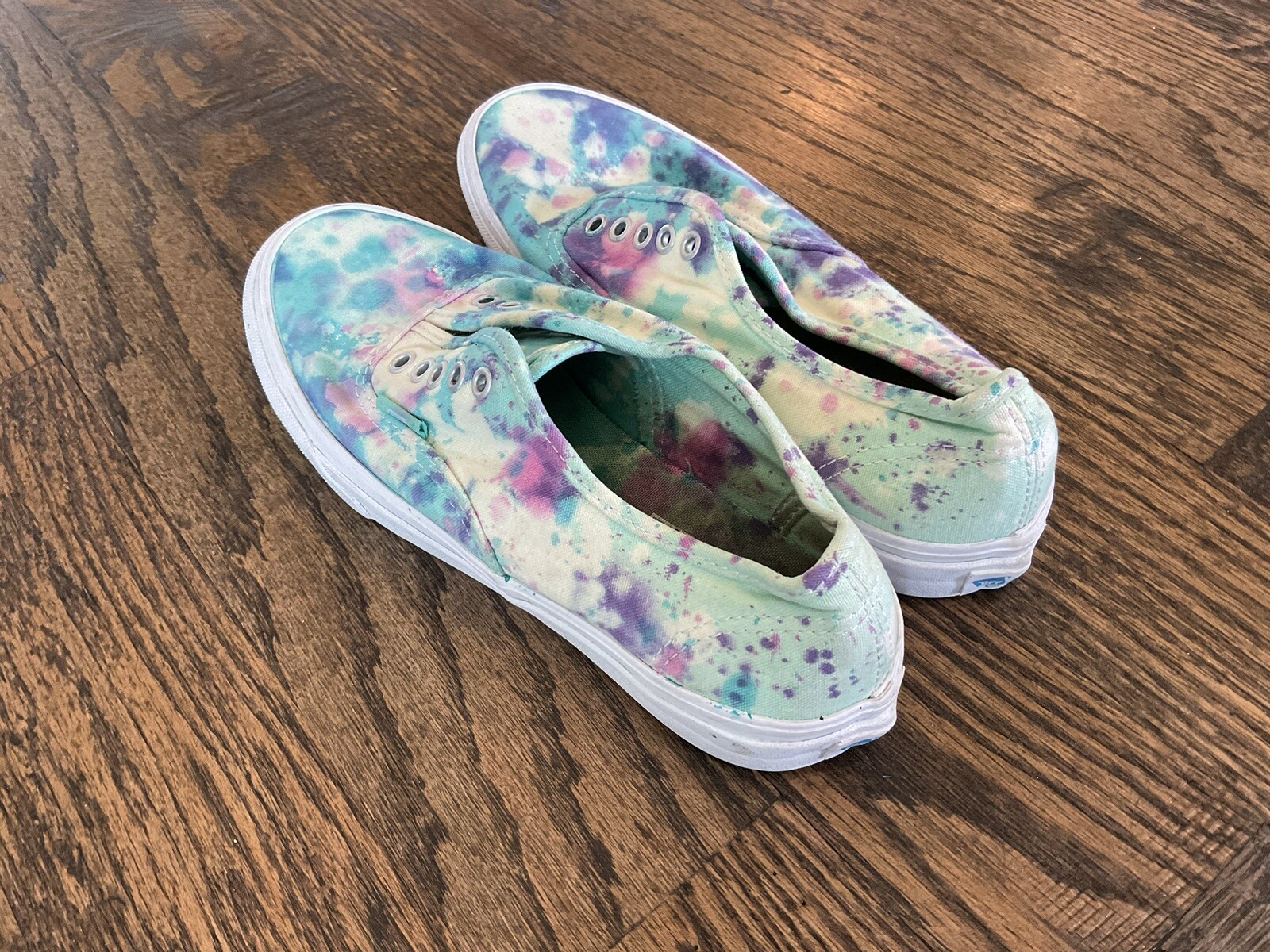VANS T375 Skate Sneakers Tie Dye Lace Up Skate Shoes US Size Men 5.5 Women 7