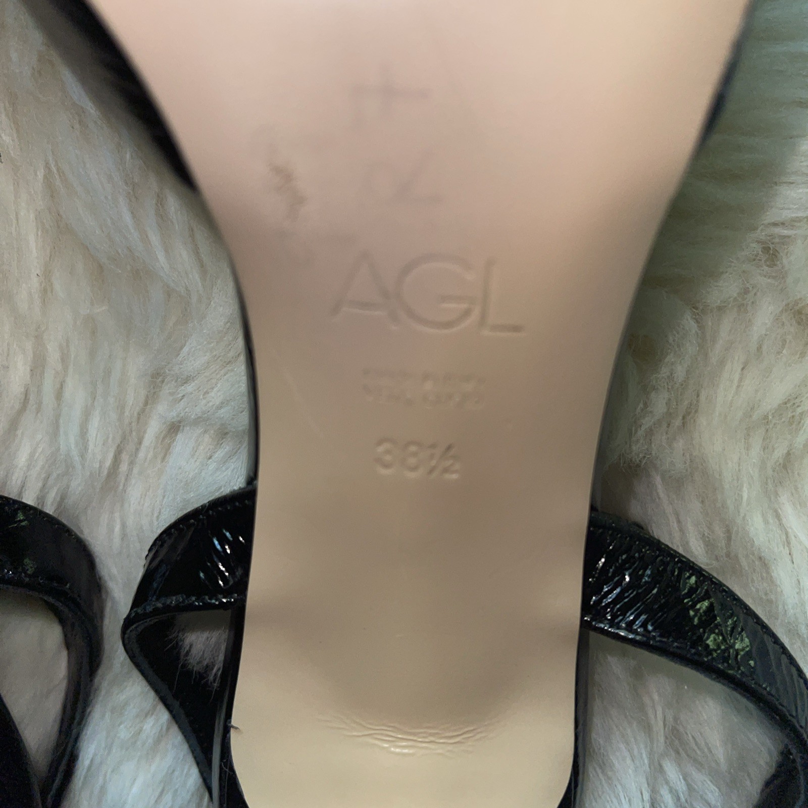 AGL MARYJANE SLINGBACK 38.5 BLACK LEATHER