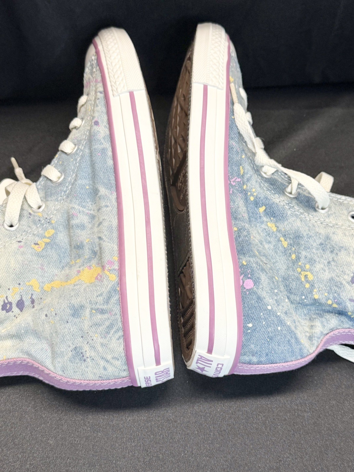 Converse 651703F CTAS Paint Splatter High Tops Junior Sz US 5 EU 37.5