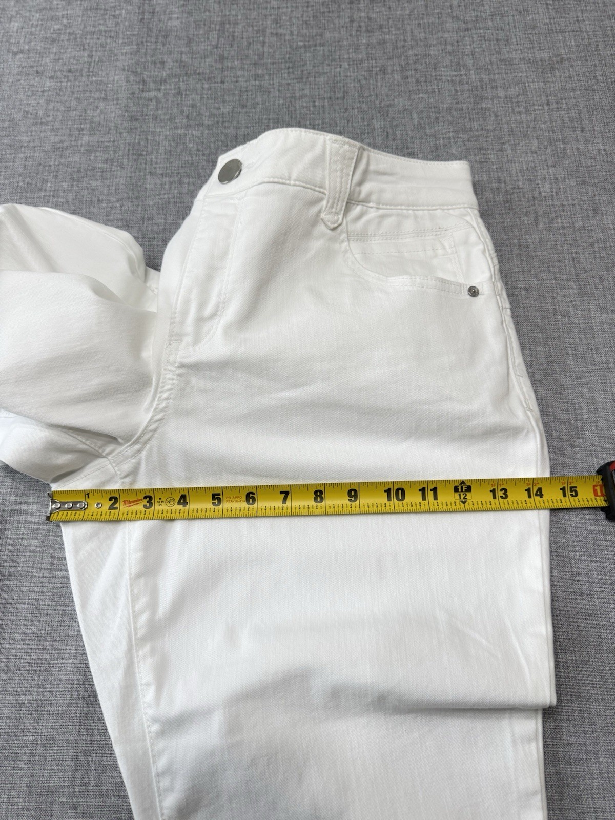 Democracy Ab Solution Optic White Ankle Skimmer 18W Cropped Jeans Stretch Denim