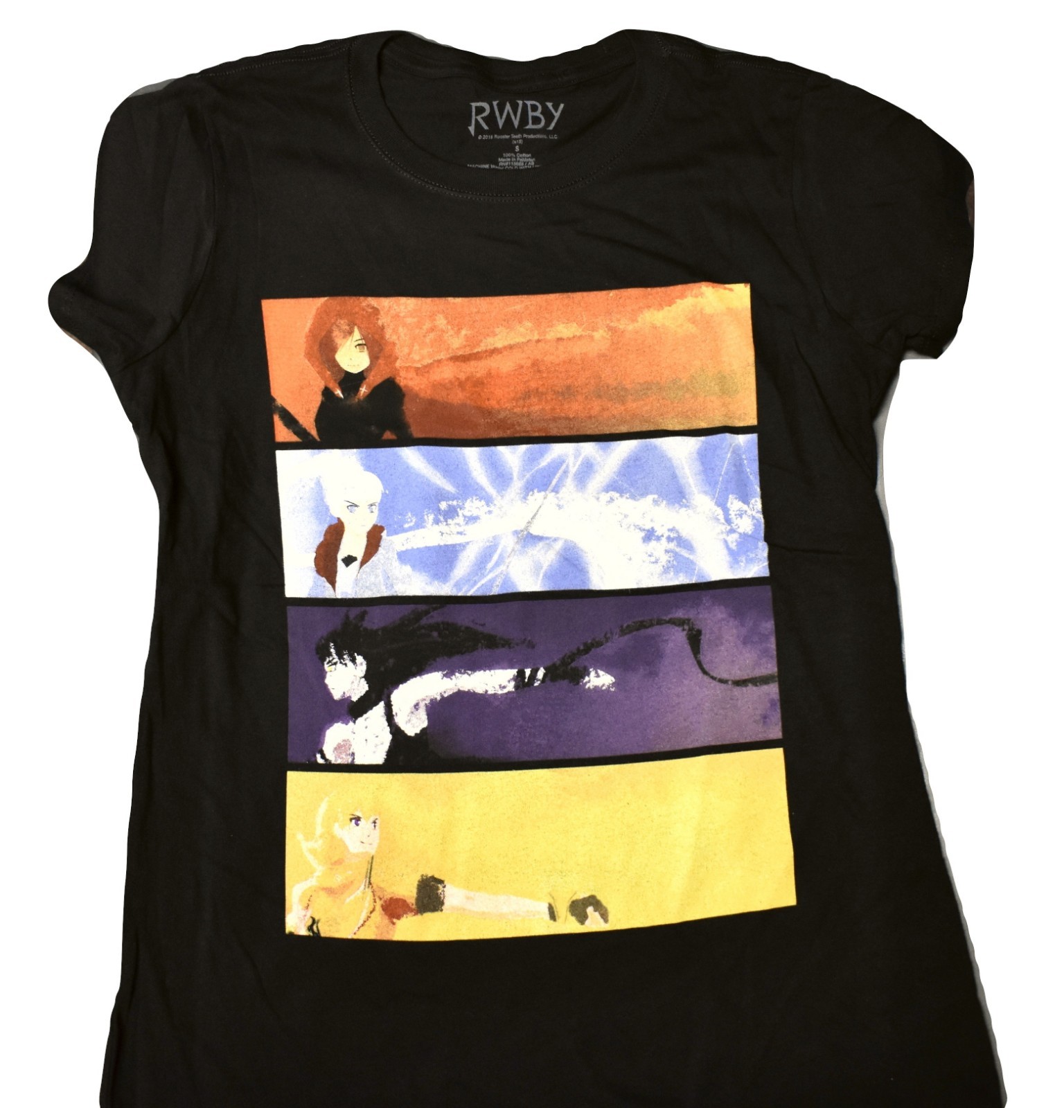 RWBY Juniors Character Panels Design Black Tee Shirt New S, M, L, XL