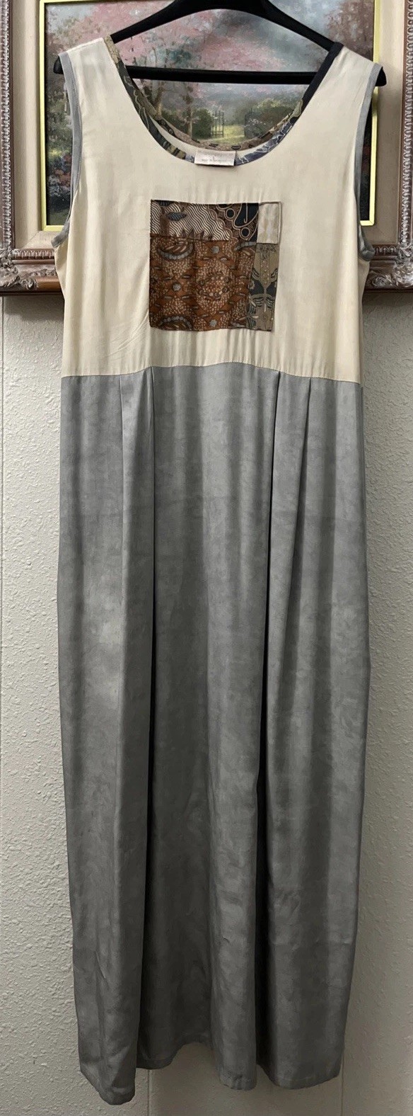 Nativewear Designs Indonesia Lagenlook Art To Wear Bohemian Maxi Tank Dress sz L