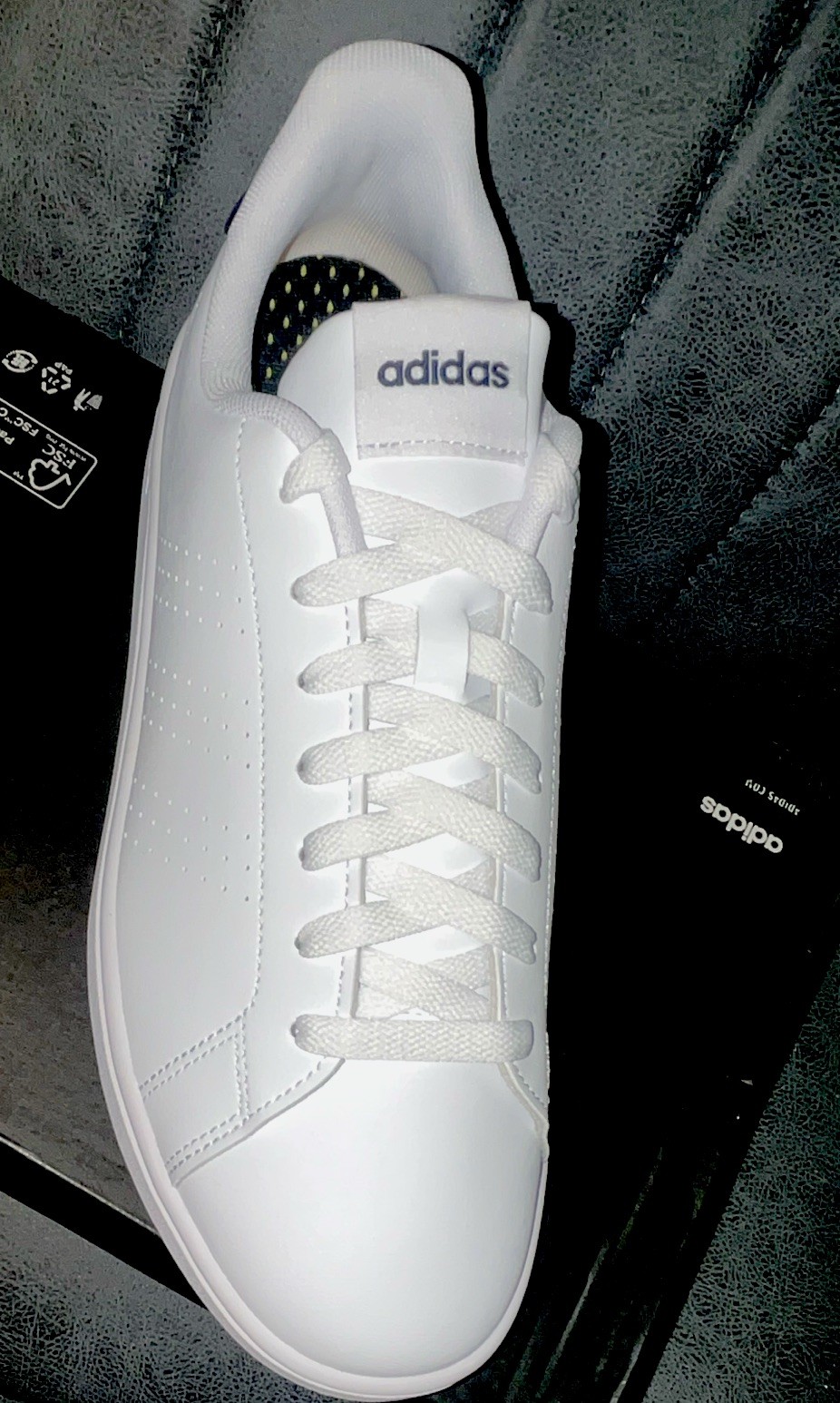 Adidas Advantage White Legend Ink Leather Low Top Men’s Sneakers Size 9 7GZ5299