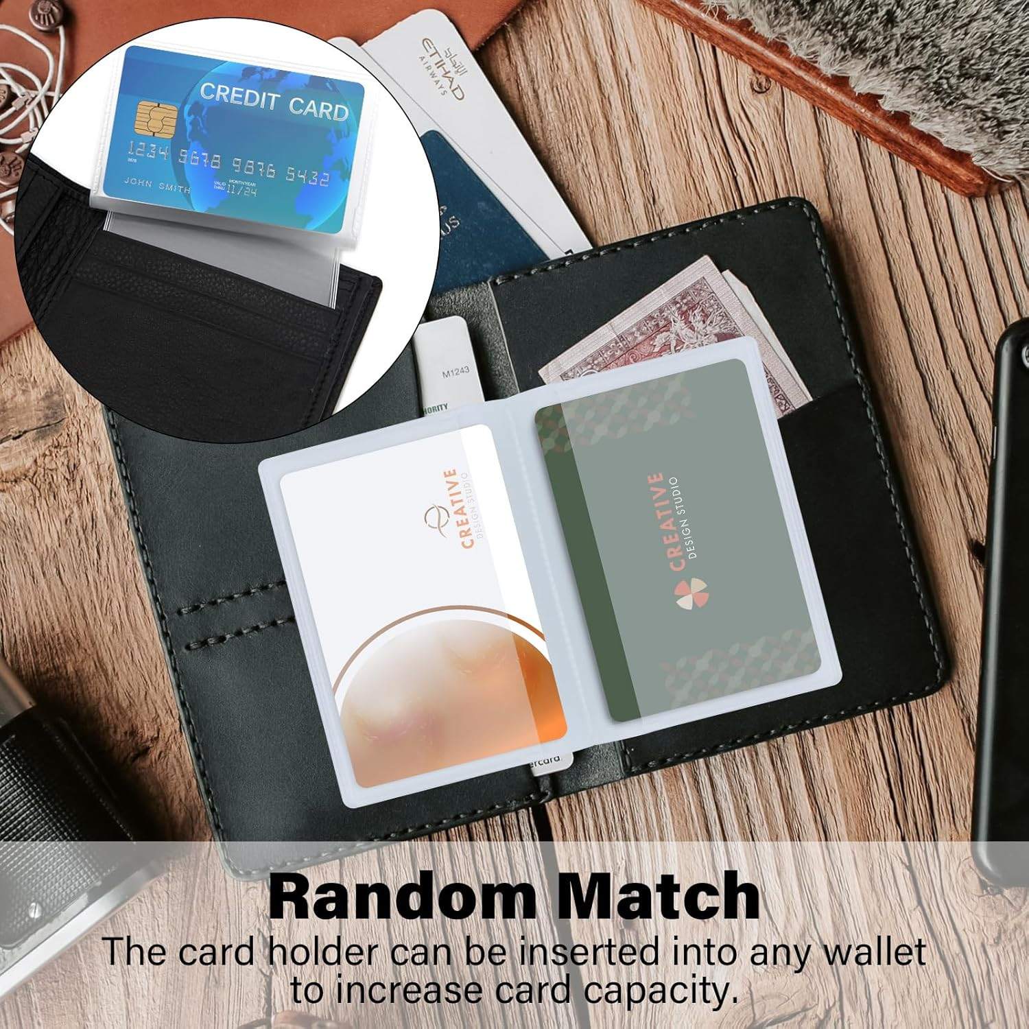 Men’S Nylon Trifold Wallet with 6 Page Wallet Insert, Ultra Thin and Security Wa