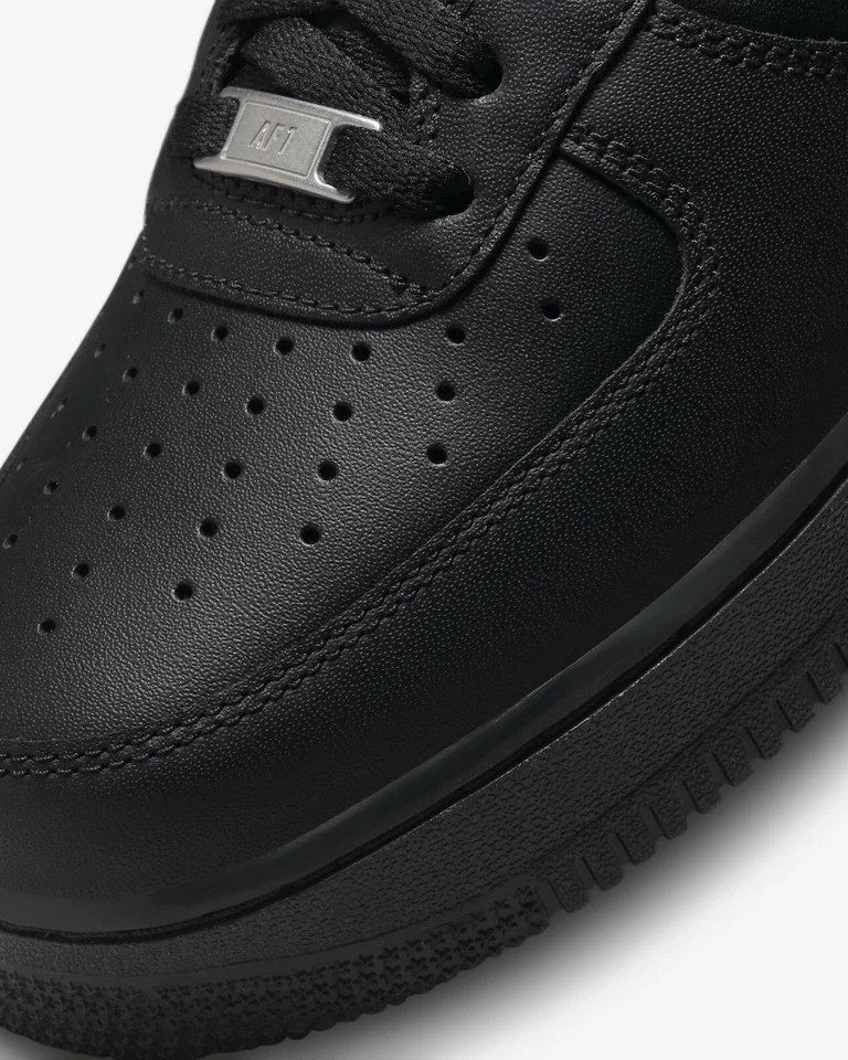 Nike Air Force 1 ’07 CW2288-001 Triple Black Leather Low Casual Sneakers