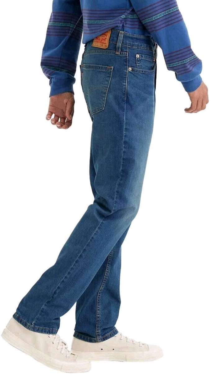 Levi’s 511 Men’s Slim Fit Stretch Sits Below Waist Jeans, Blue, Size 32×34