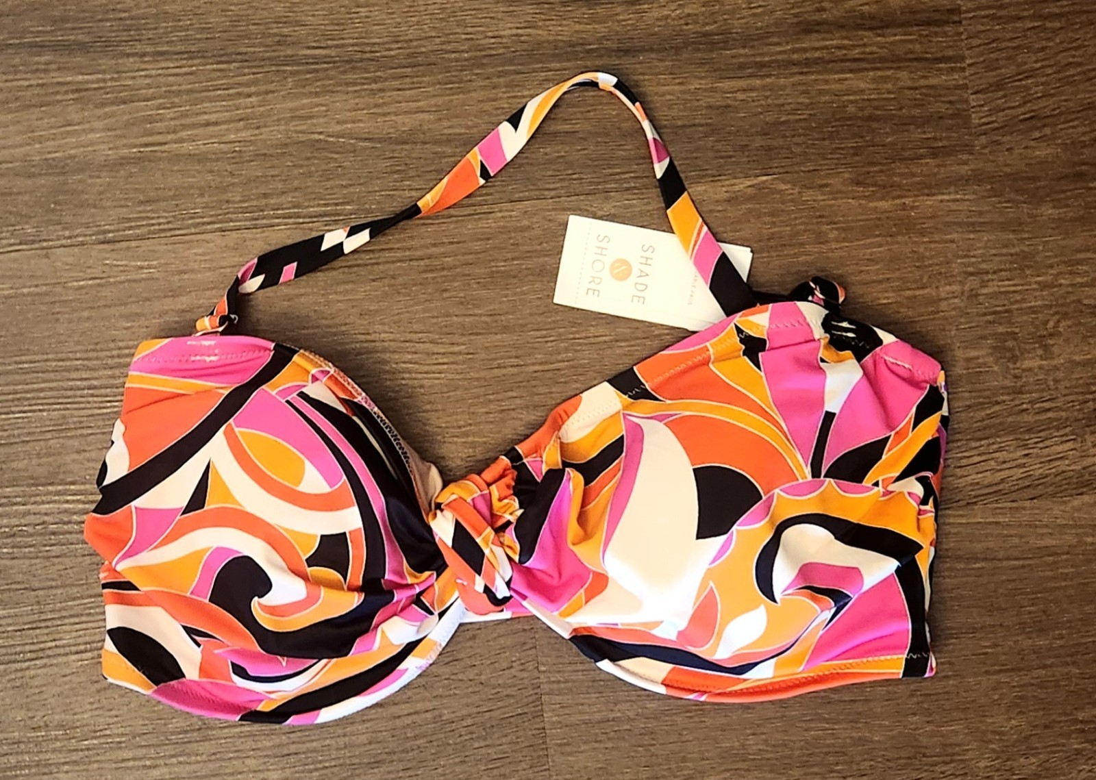 NWT. Shade & Shore Women’s Bikini Top. Multicolor. 36DD.