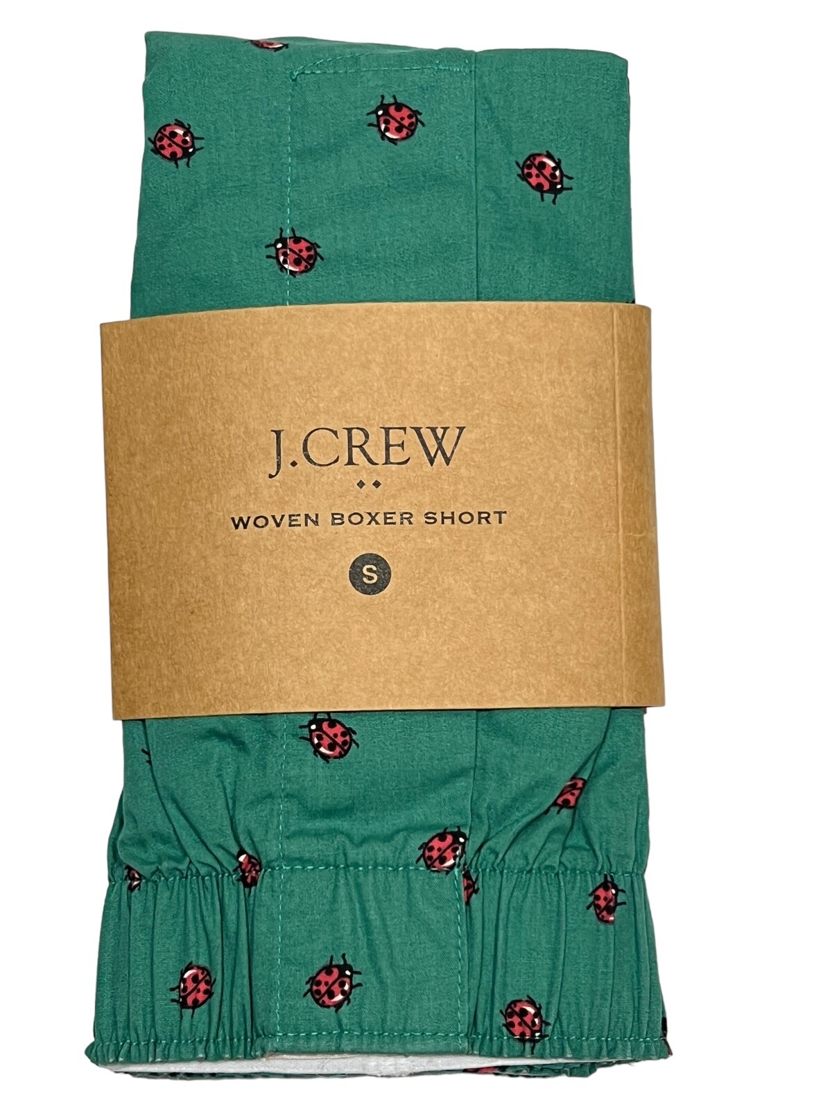 NWT J CREW Boxer Underwear Sz S-M-L-XL Green Red Ladybugs #11