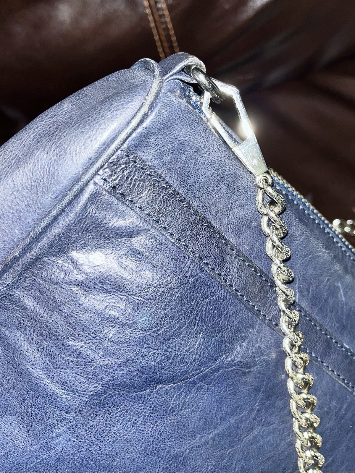 Rebecca Minkoff MAC Navy Blue Leather Crossbody Bag Handbag Purse