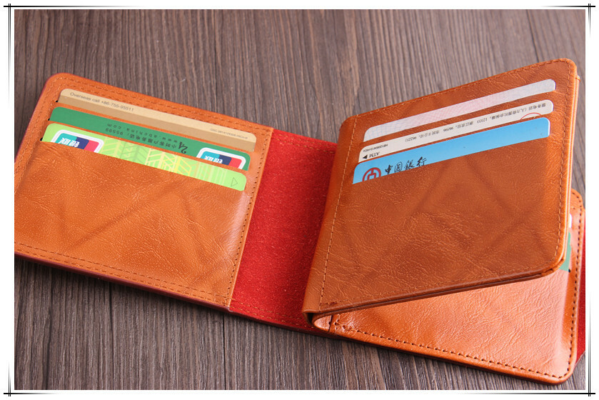 Men’s US 100 Dollar Bill Leather Bifold Card Photo Holder Wallet Handbag Purse