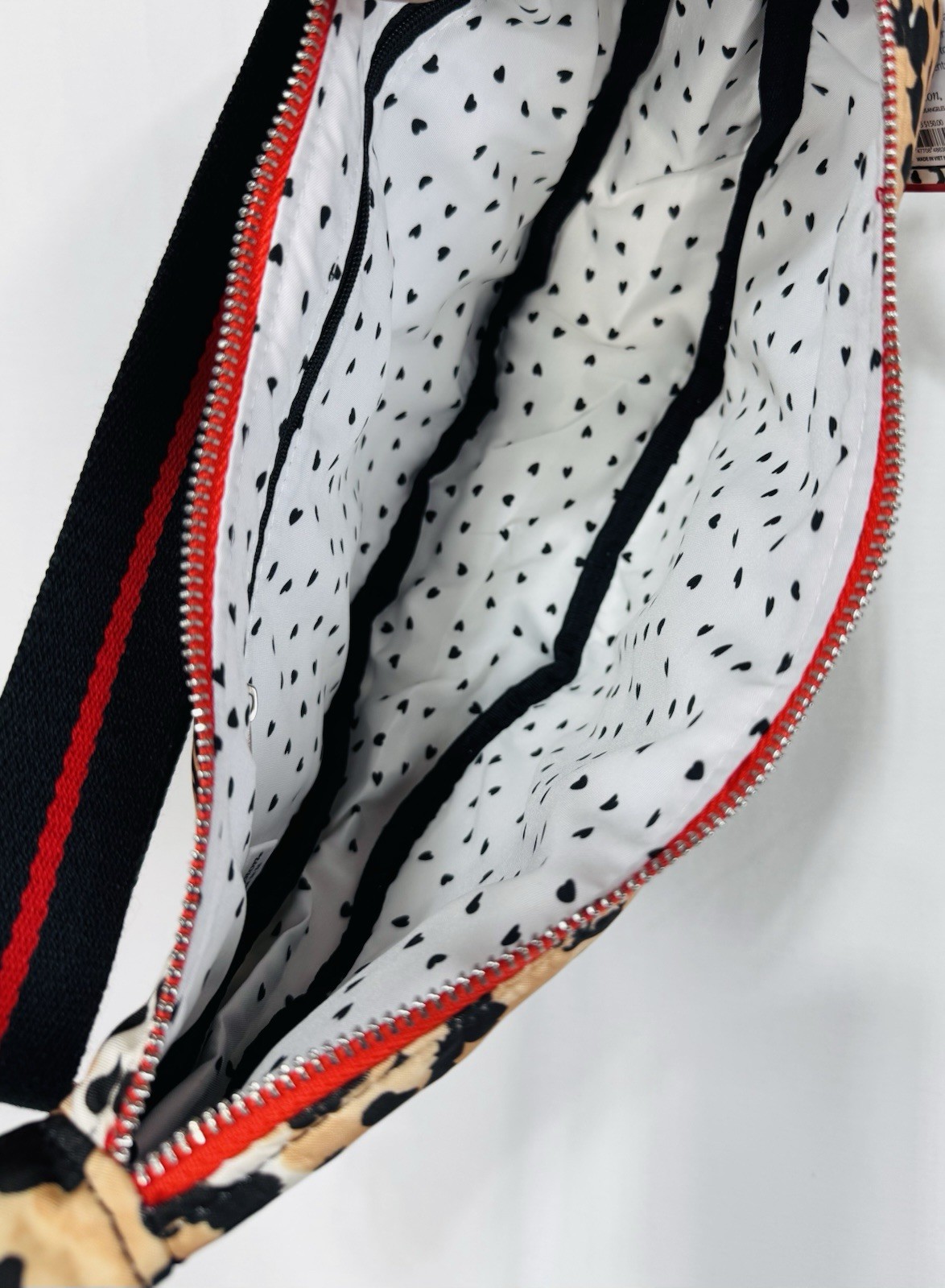 NWT Brighton Spotted Love Swing Bag Leopard Print Nylon Crossbody Crescent