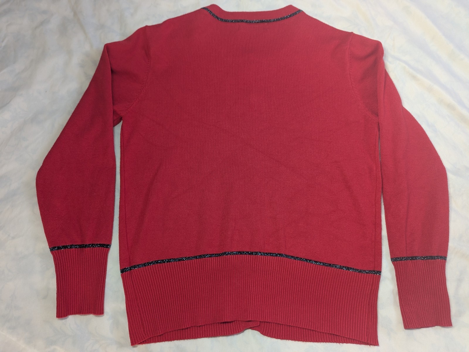 Grace Karin Red Cardigan Sweater Women’s Small Pearl Button Knit Office Preppy