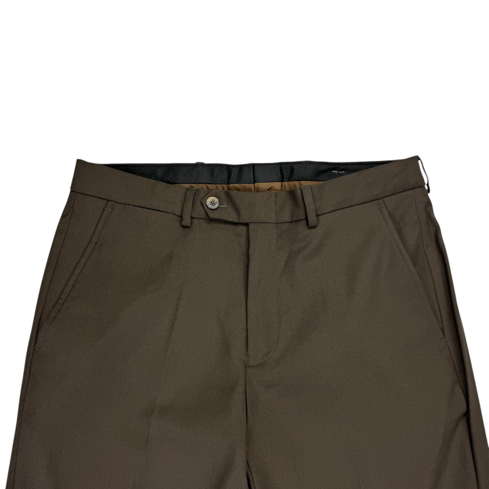 Nautica Mens 2-Piece Modern Fit Active Stretch Solid Suit Brown 38S 32W