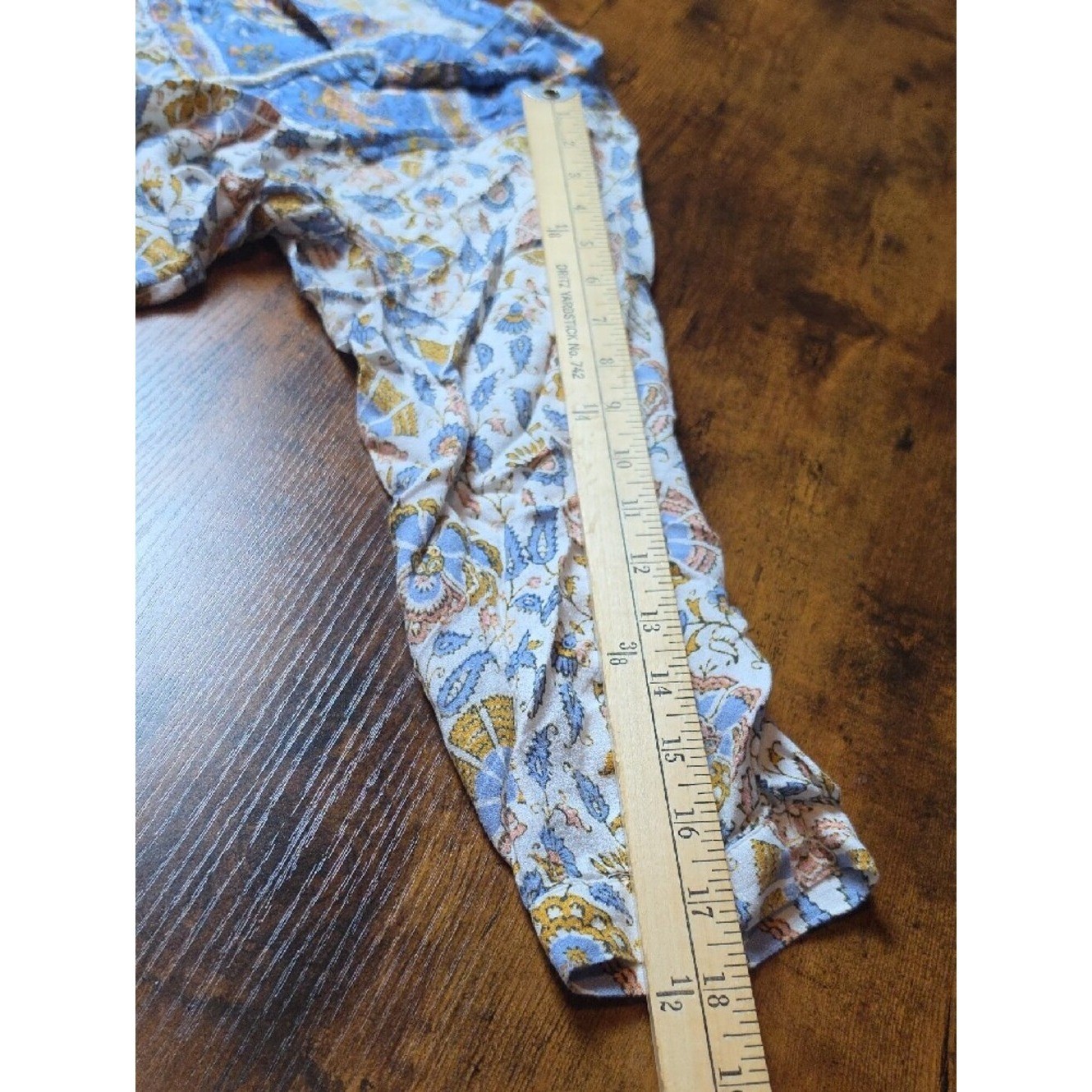 LUCKY BRAND | Boho Peasant Tassel Tie Floral Paisley Blouse Flowy Viscose | M