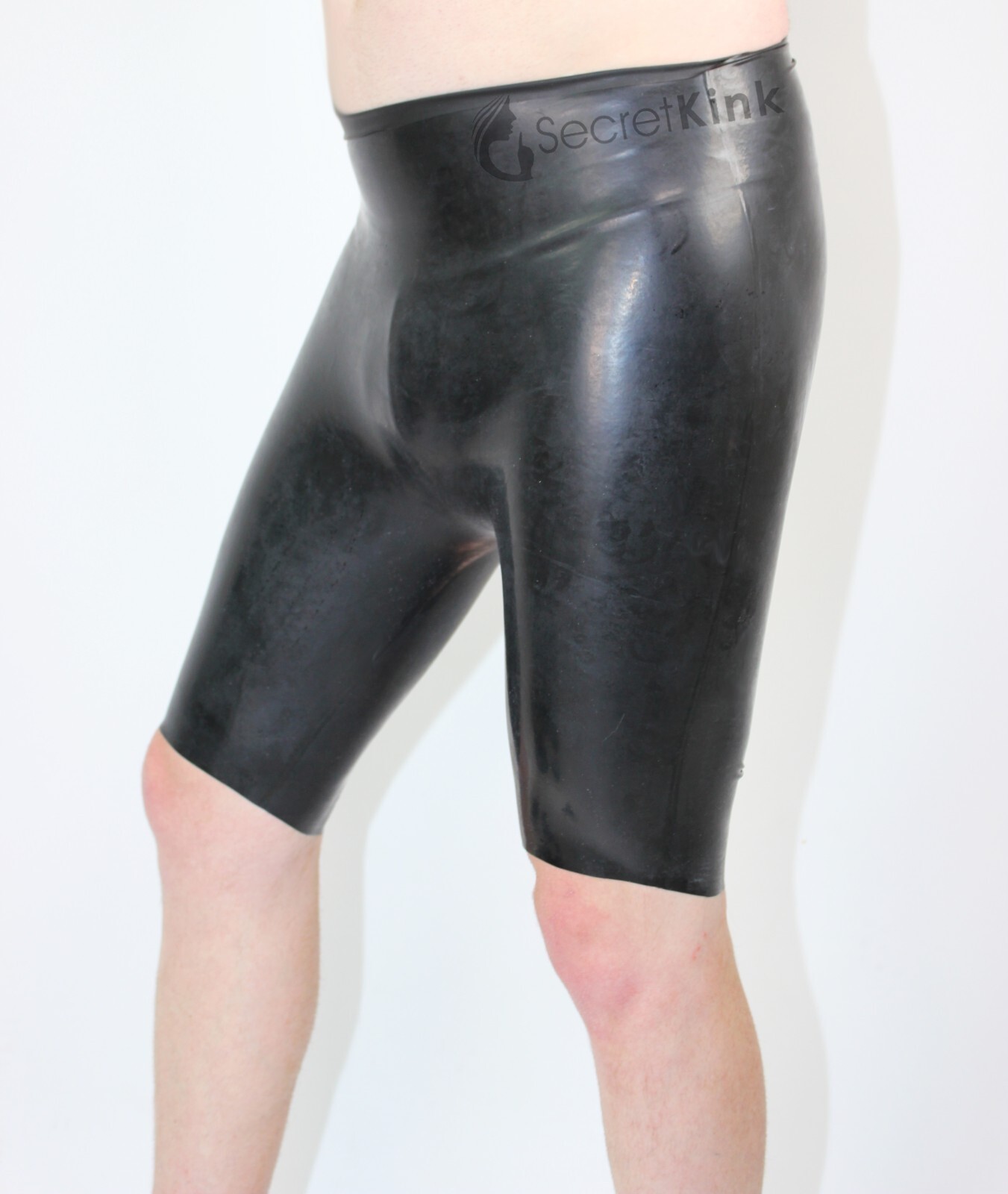 BLACK 100% LATEX SHORTS MOULDED RUBBER FETISH PANTS SEAMLESS MENS PANTS M L XL
