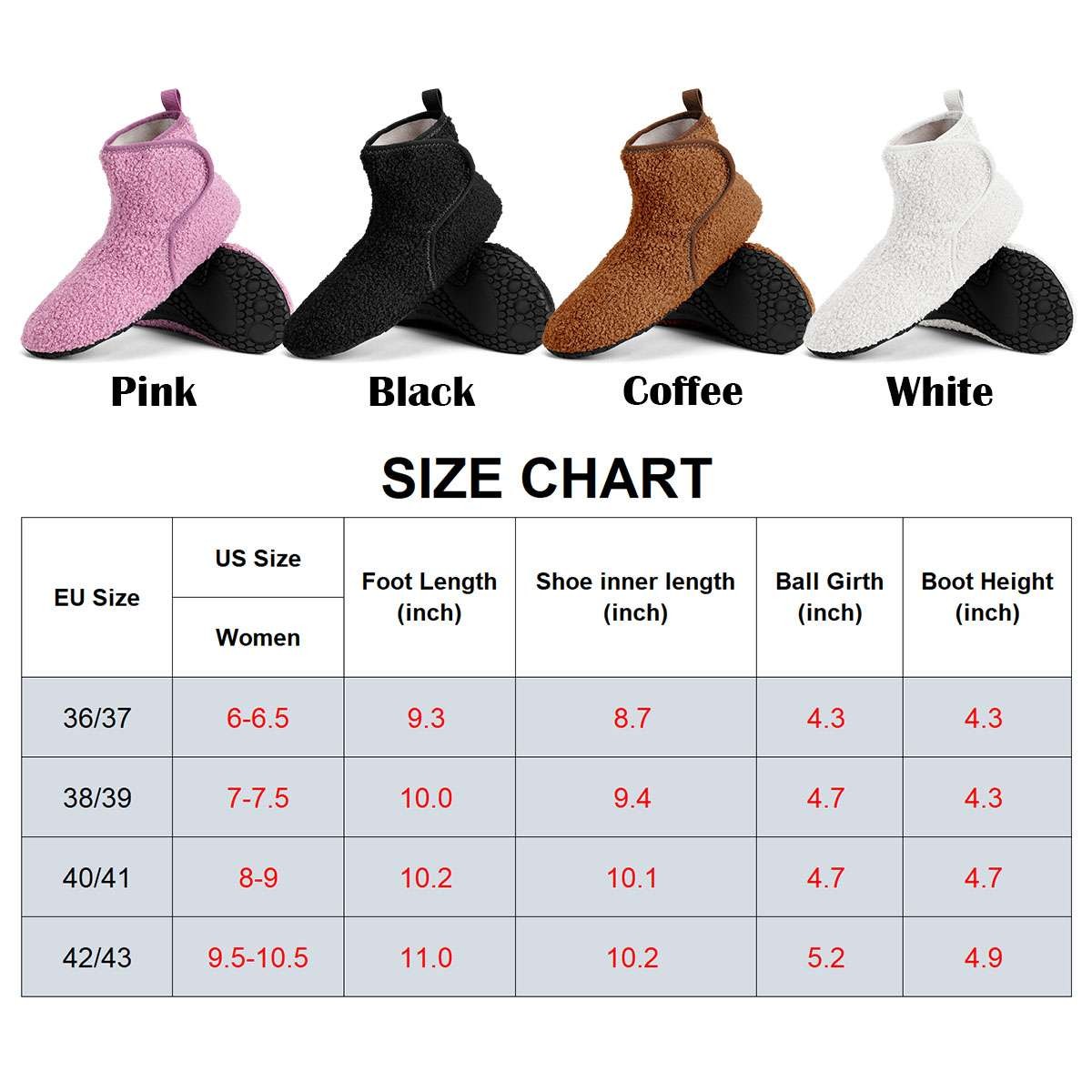 Womens Teddy Fleece Indoor Booties Slippers Cozy Soft Sole House Shoes Non Slip