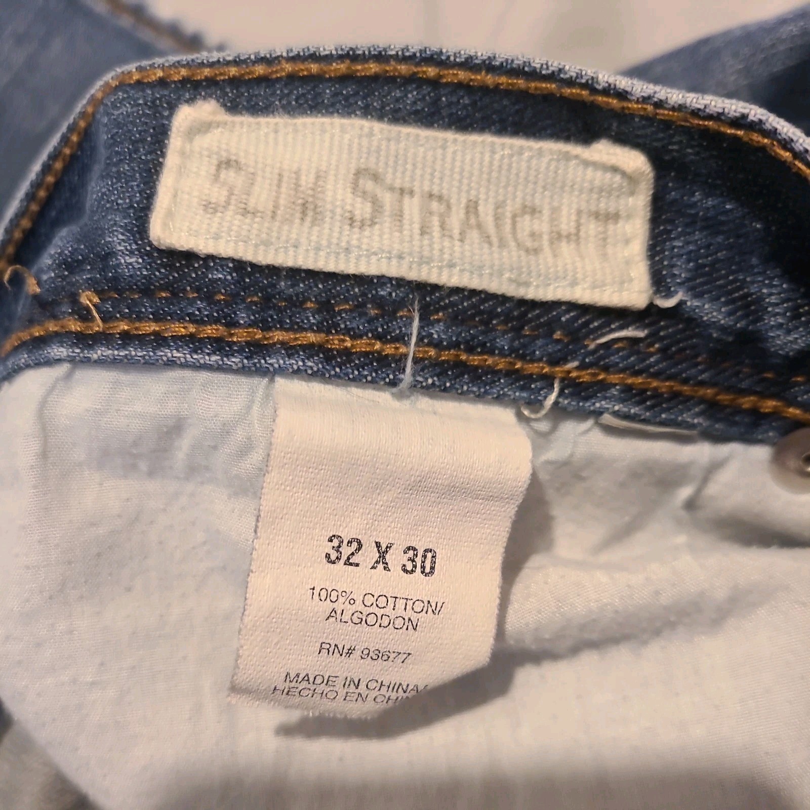 Arizona Mens Slim Straight Jeans Size 32×30