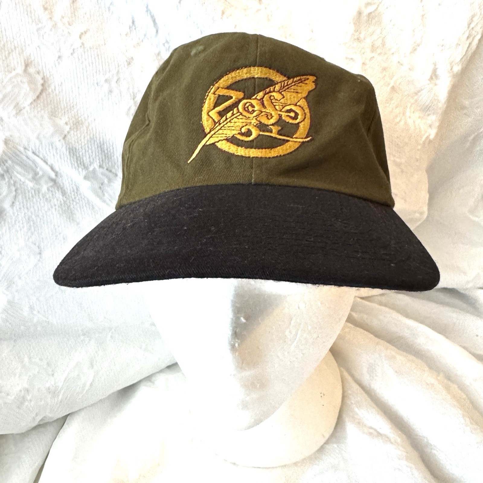 Vintage 90s Zoso LED Zeppelin IV army green SnapBack Hat Robert Plant Jimmy Page