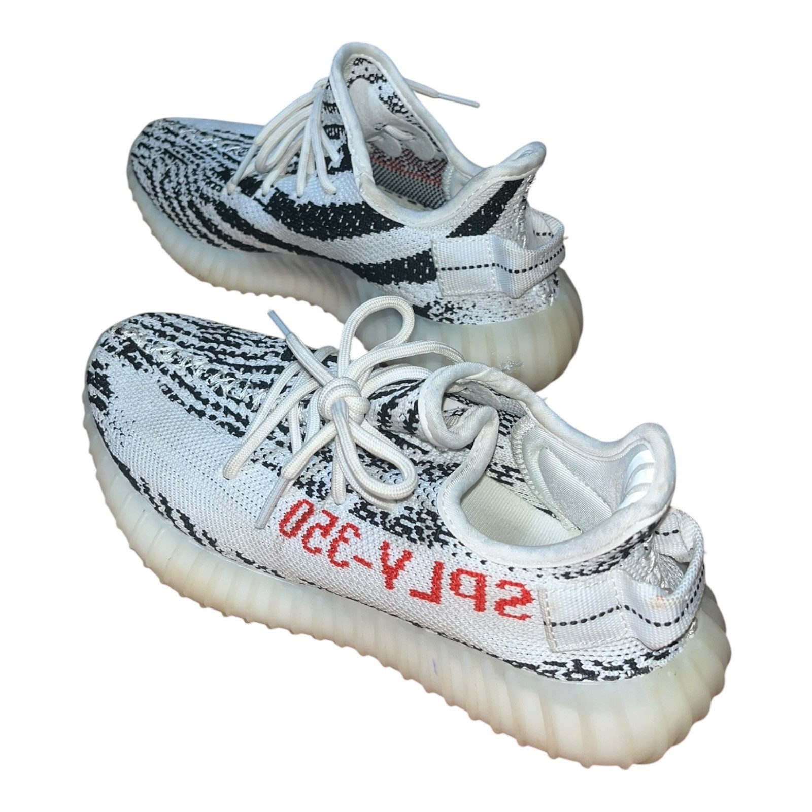 Adidas Yeezy Boost 350 V2 Zebra White Black Red CP9654 Mens 4 Womens 5(5.5) Used
