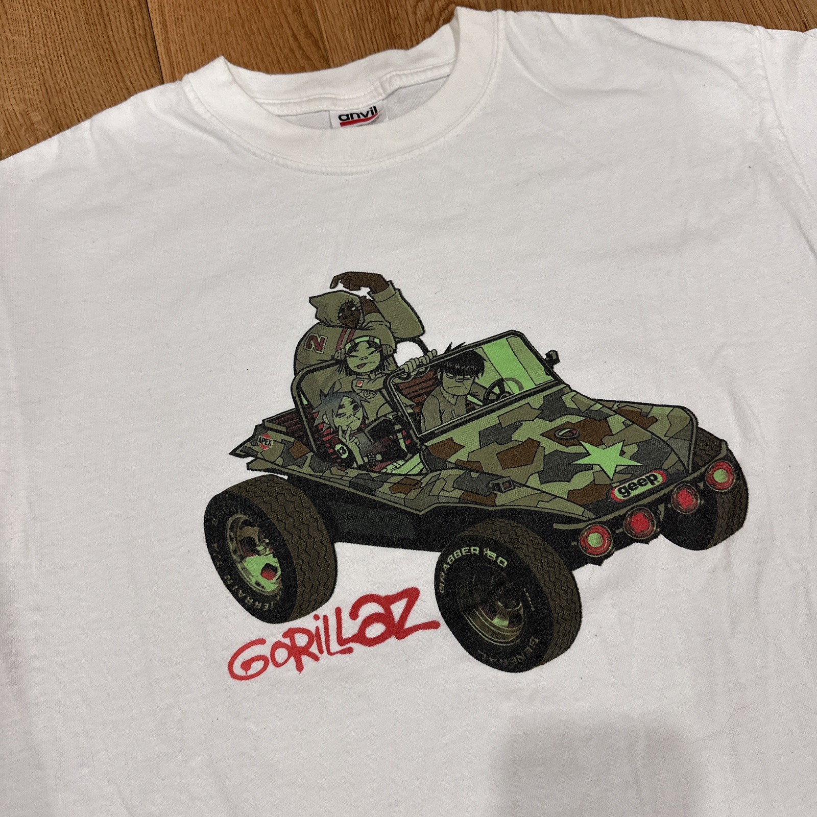 Vtg Gorillaz T Shirt Sz L Self Titled Album 2001 Geep Alternative Rap Band Tee