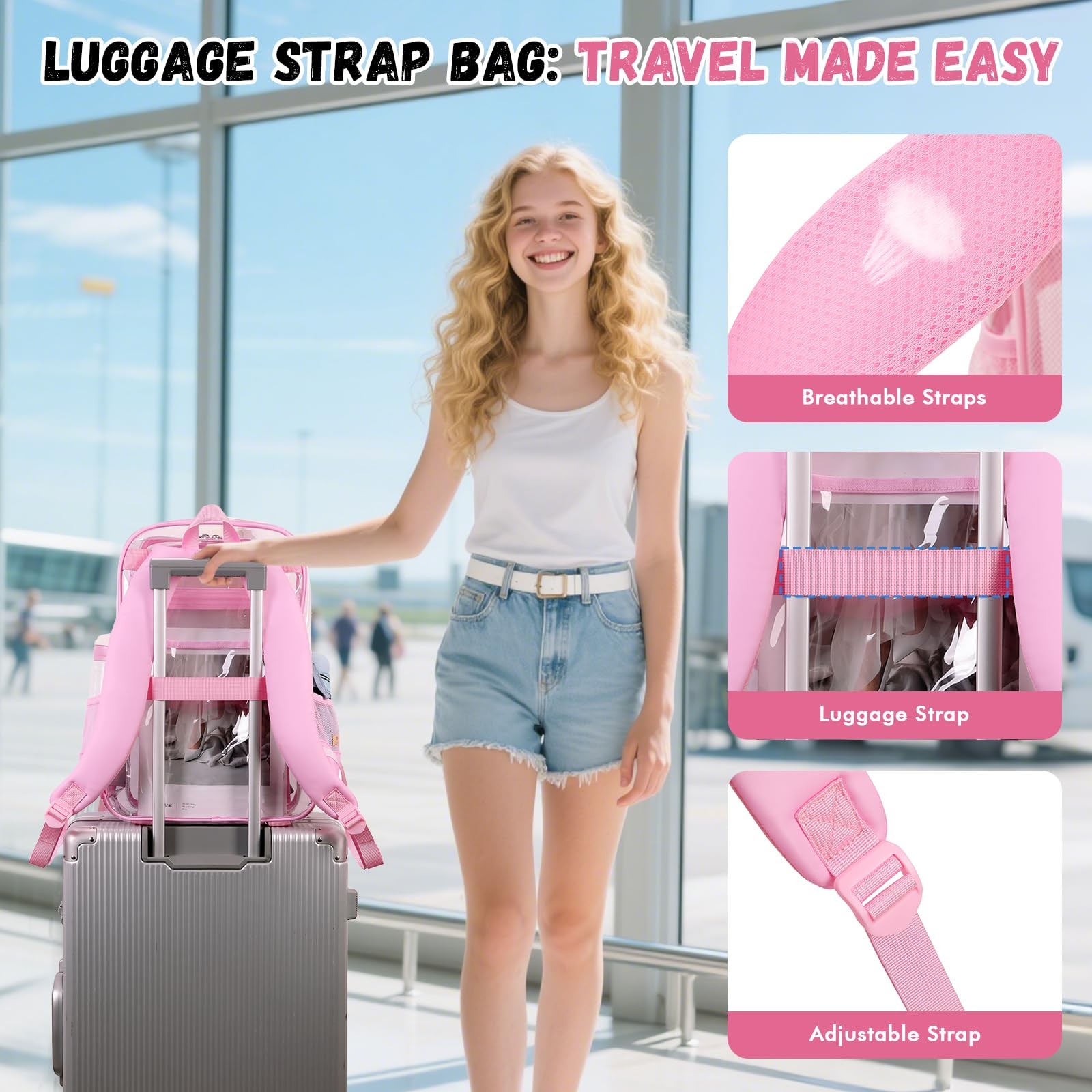 Large Clear Backpack 11.8″L X 5.9″W X 17.1″H Heavy Duty PVC – Ideal for School