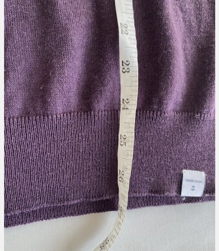 SHORE LEAVE JUMPER SZ LARGE PURPLE WOOL BLEND TURTLE NECK SWEATSHIRT SEE DETAILS