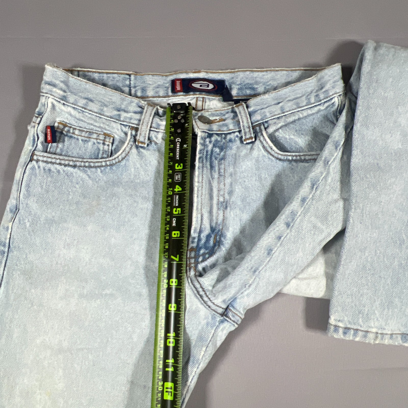 Bongo Straight Leg Jeans Womens 5 Blue Cotton Light Wash Street Wear Mid Rise