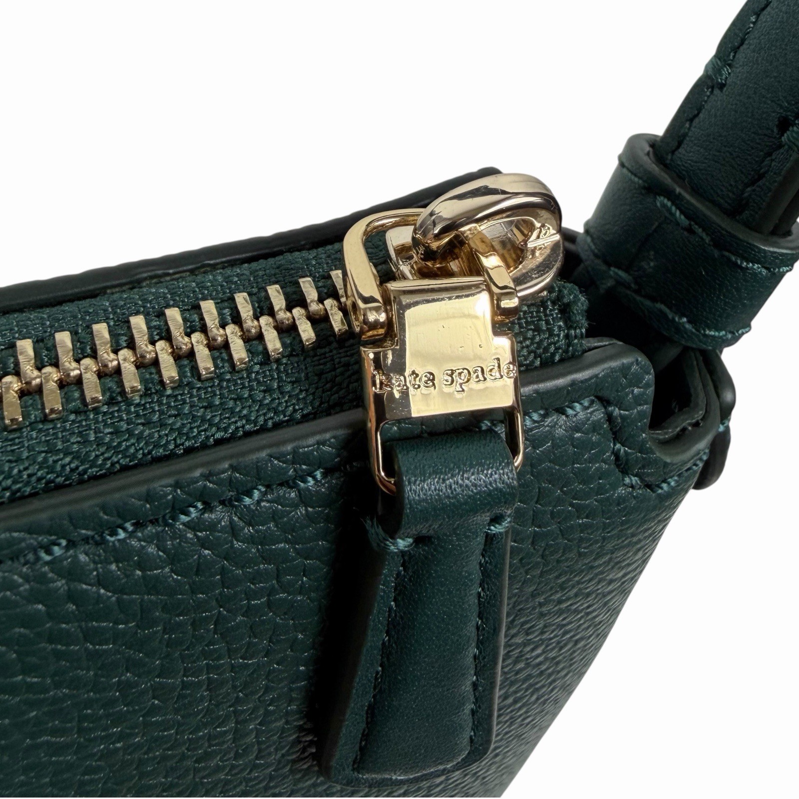 Kate Spade Loop Large Shoulder Bag Pebble Leather Midnight Green Women