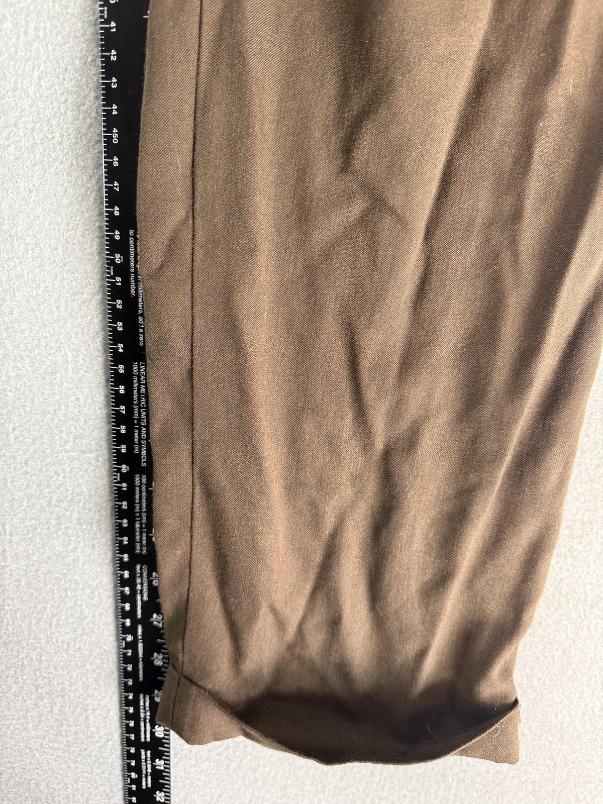 vtg Nautica 32×32 Brown Dress Suit Pants Pleated Cuffed 100% Wool Trouser