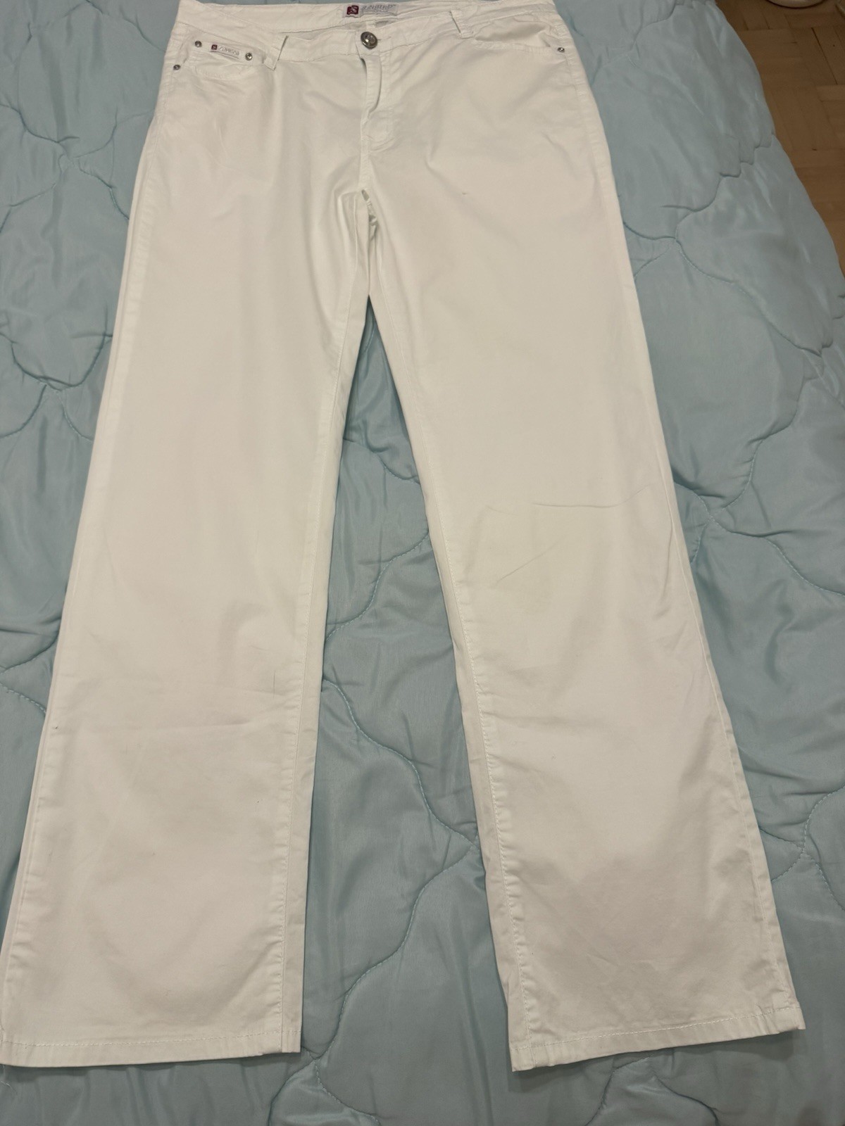 Sunbird women’s jeans cotton elastane summer with rhinestones XL/W/34 white