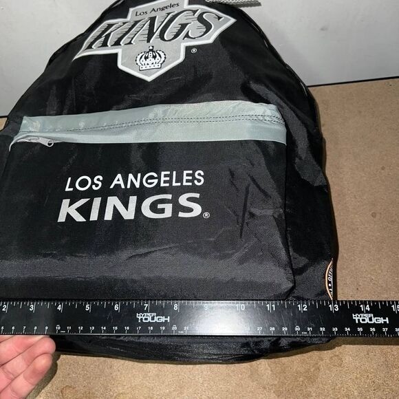 Vintage Los Angeles LA Kings Backpack Bag Black NHL Nasco Lightweight Printed