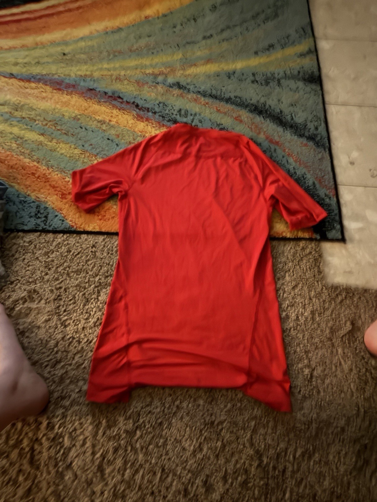 Nike Pro Dri-FIT Red Men’s Athletic Fit Crew Neck Short Sleeve T-Shirt L